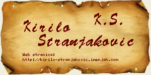 Kirilo Stranjaković vizit kartica